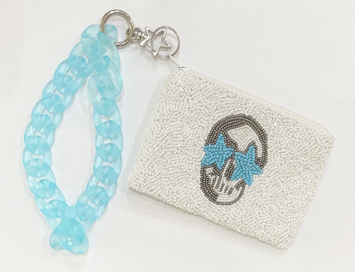 Turquoise Translucent Matte Wristlet